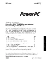 Preview for 1 page of Motorola PowerPC 603 Hardware Specifications