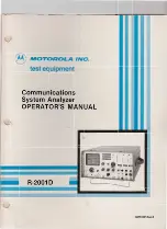 Предварительный просмотр 1 страницы Motorola R-2001D Operator'S Manual
