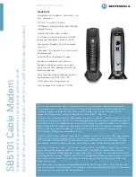 Motorola SB5101 - SURFboard - 30 Mbps Cable Modem Specification Sheet preview