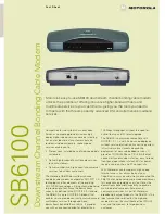 Preview for 1 page of Motorola SB6100 Specifications