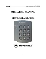 Preview for 1 page of Motorola SDC1000 Operating Manual