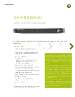 Preview for 1 page of Motorola SE-5100 Specification Sheet