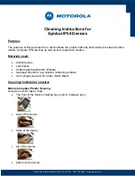 Motorola Symbol IP54 Cleaning Instructions preview