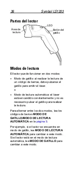 Preview for 36 page of Motorola Symbol LS1203 Quick Reference Manual