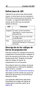 Предварительный просмотр 42 страницы Motorola Symbol LS1203 Quick Reference Manual