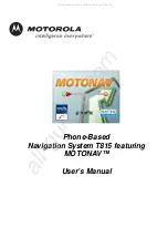 Motorola T815 - MOTONAV - Bluetooth User Manual preview