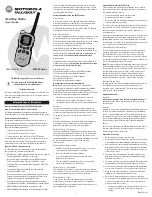 Preview for 1 page of Motorola TalkAbout MS350 Series User Manual