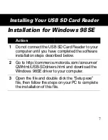 Preview for 9 page of Motorola USB 2.0 SD Quick Start Manual