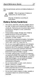 Предварительный просмотр 27 страницы Motorola VBC9500 Quick Reference Manual