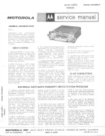 Preview for 1 page of Motorola VWA63 Service Manual