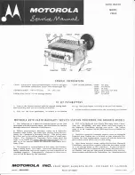 Preview for 1 page of Motorola VWA8 Service Manual