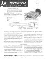 Motorola VWM6O Service Manual preview