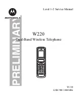 Preview for 1 page of Motorola W220 Service Manual