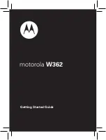 Motorola W362 Getting Started Manual preview