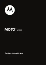 Предварительный просмотр 1 страницы Motorola W396 Getting Started Manual