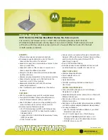 Предварительный просмотр 1 страницы Motorola WR850G - Wireless Broadband Router Specifications