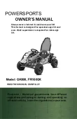 Preview for 1 page of MotoTec POWERSPORTS FR100GK Owner'S Manual