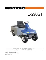 Preview for 1 page of Motrec E-290GT Operator And  Maintenance Manual