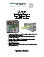 Предварительный просмотр 1 страницы Motrona CT 701.04 Operating Instructions Manual