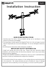 Предварительный просмотр 1 страницы Mount-It! MI-725 Installation Instruction