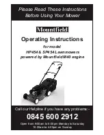 Mountfield HP454 Operating Instructions Manual preview