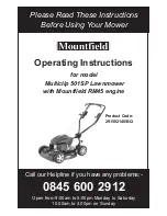 Preview for 2 page of Mountfield Multiclip 501SP Operating Instructions Manual