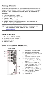 Preview for 2 page of Moxa Technologies EDS-4008-2GT-2GS Quick Installation Manual