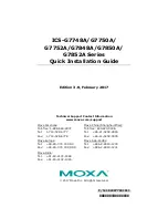 Moxa Technologies ICS-G7748A Series Quick Installation Manual preview