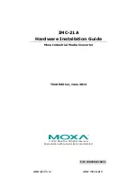 Preview for 1 page of Moxa Technologies IMC-21A series Hardware Installation Manual