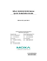 Moxa Technologies NPort IA 5250 series Quick Installation Manual preview