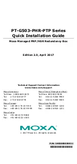 Preview for 1 page of Moxa Technologies PT-G503-PHR-PTP Series Quick Installation Manual