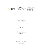 Preview for 1 page of MPB CCM User Manual