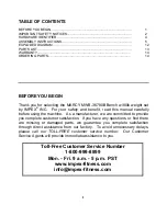 Preview for 2 page of MPEX MARCY MWB-36780B Owner'S Manual