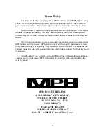 Preview for 40 page of MPH PYTHON III Operator'S Manual