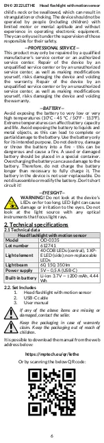 Предварительный просмотр 6 страницы mPTech 612741 User Manual