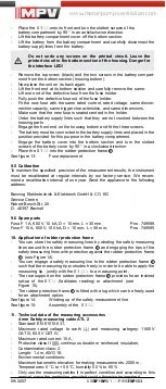 Предварительный просмотр 20 страницы MPV MN 11 Operating Instructions Manual