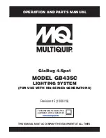 Preview for 1 page of MQ Multiquip GB43SC Operation And Parts Manual