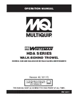 Preview for 1 page of MQ Multiquip HDA SERIES Operation, Service, & Parts