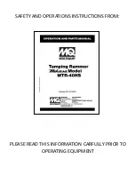 Preview for 1 page of MQ Multiquip Mikasa MTR-40HS Safety And Operation Instructions