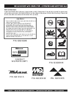 Предварительный просмотр 10 страницы MQ Multiquip Mikasa MVC-80VH Operations & Parts Manual