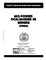 MQ Power DCA-300SSK III Series Parts And Operation Manual preview