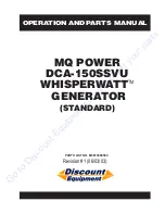 MQ Power WHISPERWATT DCA-150SSVU Operation And Parts Manual preview