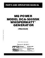 MQ Power WHISPERWATT DCA-500SSK Parts And Operation Manual preview