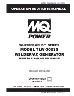 MQ Power WHISPERWELD TLW-300SS Operating And Parts Manual preview