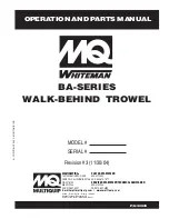 Preview for 1 page of MQ BA-SERIES Operation And Parts Manual