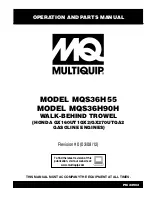 Preview for 1 page of MQ Mqs36h55 Operation And Parts Manual