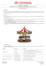 Mr. Christmas CLASSIC CAROUSEL Instruction Manual предпросмотр