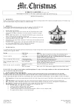 Mr. Christmas JUBILEE CAROUSEL Instruction Manual предпросмотр