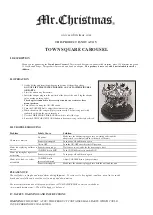 Mr. Christmas Town Square Carousel User Manual preview