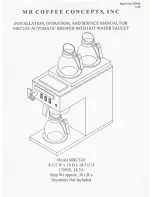 Preview for 1 page of Mr Coffee Concepts MRC3AF Installation, Operation And Service Manual